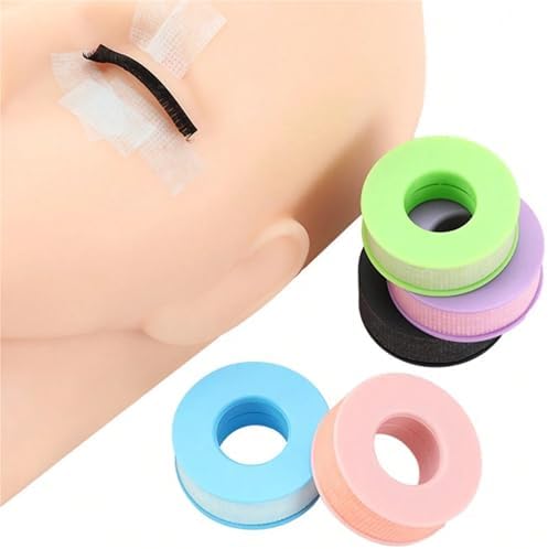 Eyelash Tape 15pcs Eyelash Grafting Isolation Tape with Non-Woven Fabric and Silicone Gel, Breathable and Easy(Green)