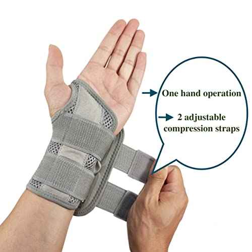 Wrist Brace for Carpal Tunnel Relief Night Support, Hand Brace with 2 Stays for Women Men, Adjustable Wrist Support Splint for Right Left Hands for Tendonitis, Arthritis, Sprains (Pack of 2)
