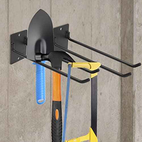 4PCS Garage Storage Hooks (Hook Length: 9.84"/25cm) Wall Mount Garage Storage Organizer Steel Hooks Application for Shovels, Rakes, Garage Tools, Garden Tool