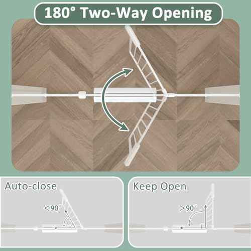 TSAYAWA Narrow Baby gate Baby Safety Gate 24.02-29Inch Auto Close Child Gates, Pressure Mounted Gate for Stairs & Doorways, Indoor/Outdoor Heavy-Duty Pet Gate for Toddlers, Dogs, White