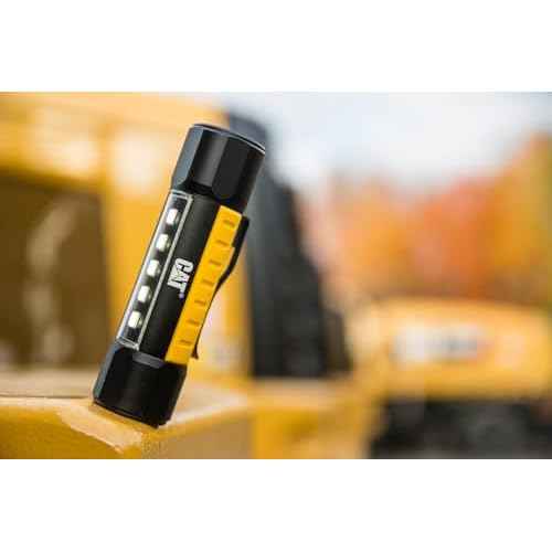 Cat CT3410 Dual Beam Aluminum Tactical Light ? Double-Duty 275 Lumen Top Beam, 200 Lumen Flood Panel Light, Black/Yellow