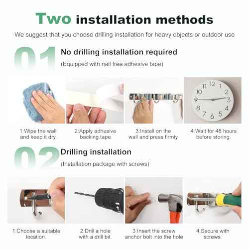 5Pcs 3 Racks 4 Hooks Stainless Steel Broom Mop Holder Anti Slip Wall Mount Broom Storage Rack Strong Load Bearing Waterproof Mop Broom Organizer for Bathroom Kitchen Garage