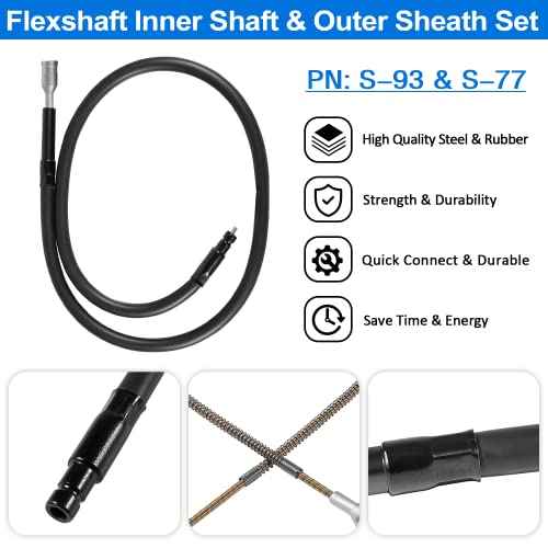 Replacement for Foredom Flexshaft S-93 Inner Shaft Cable & S-77 Outer Sheath Set for CC LR S SR TX Series Rotary Motors Jewelry Tool Maintenance Kit, 39¡± Long