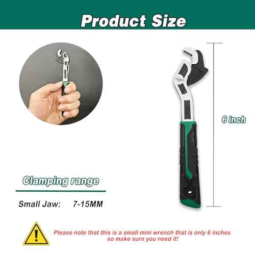 6 Inch Adjustable Wrench - Auto Size Adjusting, 0.28"-0.6" (7-15MM), Multi-Size Spring Adjustable, Rapid Wrench for Car, Bicycle, Plumbing Repairs