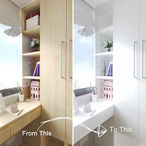 Decotalk Solid White Wallpaper Stick and Peel for Walls 12 x 120 inch Thick Self Adhesive Wallpaper Removable White Contact Paper Matte for Bedroom Living Room Nursery Furniture Cabinets Classroom