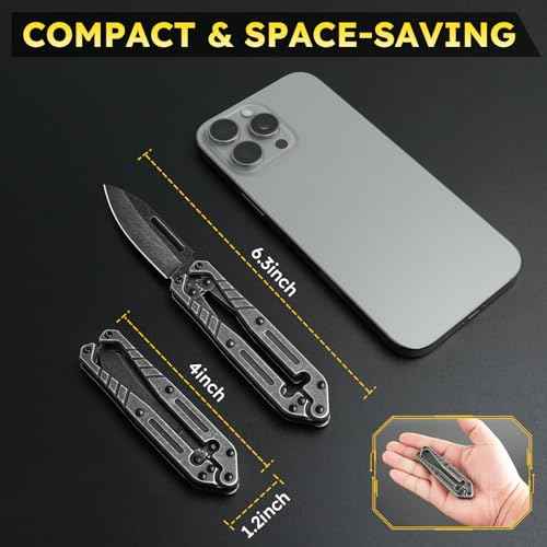 EDC Folding Pocket Knife, Box Cutter with 2.25 Inch Blade£¬EDC Gadgets for Everyday Carry, Heavy Duty Stainless Steel Utility Knife Outdoor Use, Gifts for Men