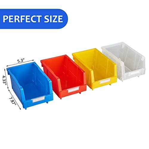 Hardware Storage Bins for Garage&tool room(Yellow,pack of 12)