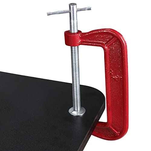 JAPCHET 8 Packs 4 Inches Red C Clamp, Malleable Iron C-clamp, Heavy-Duty C-Clamp for Metalworking, Woodworking, 4-Inch Max Jaw Opening, 2-Inch Throat Depth