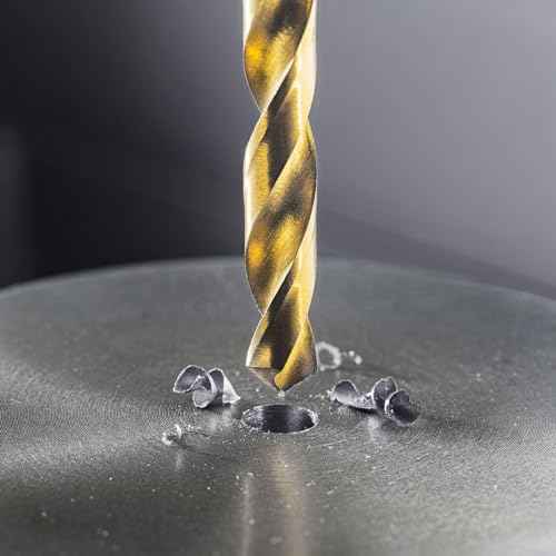 HARFINGTON 12pcs 7/64" Hex Shank Drill Bits 1/4" Titanium Drill Bits Set M35 High Speed Steel Twist Drill Bit 85mm Long Fully Ground for Wood, Stainless Steel, Metal, Plastic Plastic