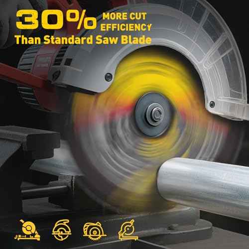 14BLADEST Blade for Cutting Mild Steel with 1" Arbor, for Circular and Chop Saws, No Heat, No Burrs & Virtually No Sparks, Carbide-Tipped TCT Blade for Cold Metal Cutting,14-Inch x 72-Tooth