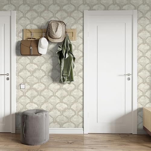 CiCiwind Peel and Stick Wallpaper Brown and White Modern Wall Paper Boho Removable Self Adhesive Wallpaper for Bedroom Bathroom Boho Contact Paper for Cabinets Drawers Vinyl Rolls 17.3" ¡¿ 118"