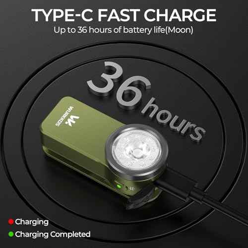 Wurkkos HD03 Rechargeable Flashlights EDC Clip-on Light, Bright 680 Lumens Pocket Flashlight, Combines Spotlight/Floodlight/RGB Light, Magnetic, IPX6 Waterproof for Cycling, Repairing (Olive Green)