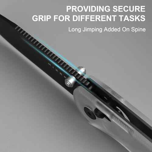 Kizer Drop Bear EDC Pocket Knife, 2.97¡± Nitro-V Blade Acrylic Handle Folding Knife with Thumb Stud Opener, Clutch Lock EDC Knives for Men Women Gift V3619A12