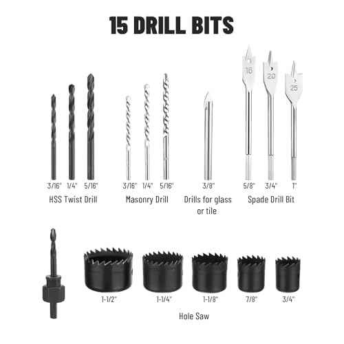 DOVAMAN PHD03B 7.5A Corded Hammer Drill, 1/2'' Impact Drill with Variable Speed 0?3000RPM, Metal Chuck, 2 Modes for Concrete, Wood, Metal ? Includes Bits & Carrying Case