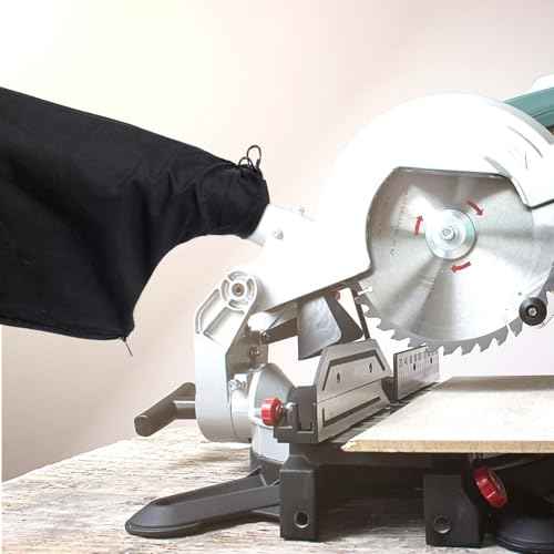 2 Pcs Black Dust Collection Bag for Miter Saw Table Saw Miter Saw with Zipper and Wired Adjustable Stand Wired Stand Miter Saw Accessories for 255 Model Belt Sander Parts Diagonal Saw Miter