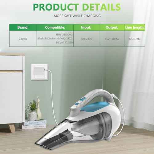 15V Charger Compatible with Black and Decker Dustbuster Handheld Vacuum HHVI315JO42 HHVI320JR02 HLVA320JS10 90627870 S003AQU1500015
