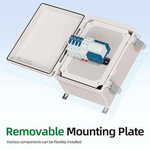UL Certified Junction Box, NEMA 6 Weatherproof 94V-0 Flame Retardant, Plastic Electrical Enclosure for Industrial Projects, Includes Mounting Plate (Grey Cover, 14.6"¡¿10.6"¡¿5.9")