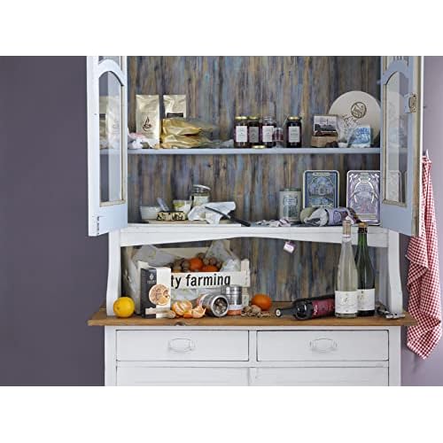 CiCiwind Purple Blue Wood Peel and Stick Wallpaper - Faux Wood Wallpaper Decorative Vinyl Film - Shelf Drawer Roll 118'x17.7'