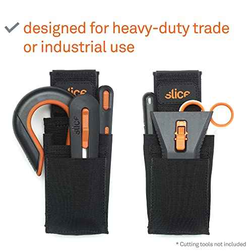 Slice 10516 Tool Holster, Holds Various Tools, Removable Belt Clib, Sturdy and Flexible Pockets, 5 Pockets, Various Sizes, Heavy Duty Industrial Use