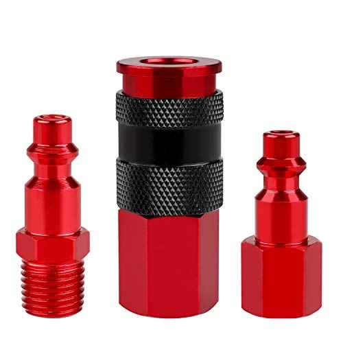 WYNNsky 1/4''NPT Air Coupler and Plug Kit, AMT Unviersal Air Coupler with 4 Pieces I/M Type Air Plugs, 5 Pieces Air Compressor Accessories Fittings Set