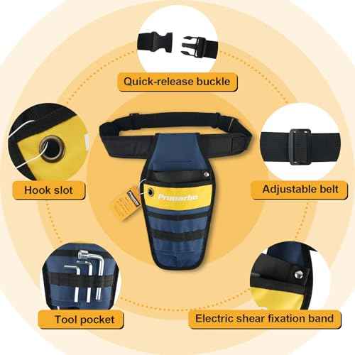 Pruner Holster with Belt Adjustable Durable Tool Pouch for Gardening Pruning Shears Holder Organizer Kit Quick Release and Fix Magnetic Buckle Convenient for Orchardist Gardener Farmer