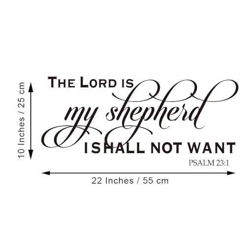 The Lord is My Shepherd ISHALL NOT Want - Psalm 23:1 -Carved Letters Christian Quotes Wall Decal Religious Motto Bible Verse Art Letters Home D?cor