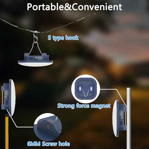 Rechargeable Camping Light TeiNewBy 4000LM 16500mAh up to 10-60 Hours Running, 5 Light Modes,LED Camping Lantern Portable,Magnetic Base for Hurricane Emergency, Outdoor, Hiking, Home and Car(80W)