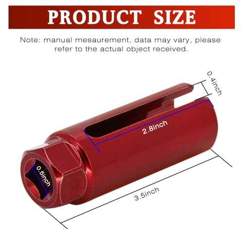 Oxygen Sensor Socket with Side Wire Cutout 1/2¡± Inch Drive x 7/8¡±(22mm) O2 sensor socket removal Tool for Vehicles (Red)