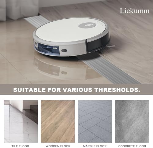 LIEKUMM 3/4" Rise PVC Threshold Ramp for Doorways, 1700 Lbs Capacity, Self-Adhesive Transition Ramp for Wheelchairs, Strollers, and Scooters, Cuttable, Grey