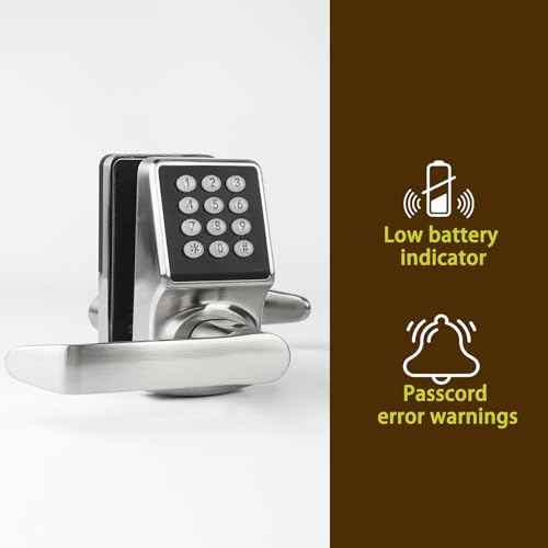 Keyless Entry Door Lock with Keypad,Keypad Door Lock with Handle,Smart Door Locks for Front Door with/Card/Passcode/Key,Digital Door Knob with Handle,Silver.