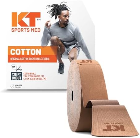 KT Tape, Original Cotton, Elastic Kinesiology Athletic Tape, 125â Uncut Roll