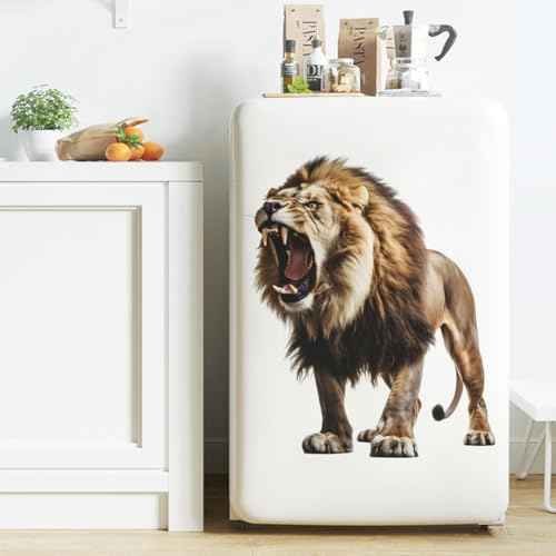 Large Fierce Lion Wall Decal Cool Cool Tropical Animal Wall Stickers 22" ¡¿ 25" Peel and Stick Lion Wall Art Sticker for Kids Room Playroom Classroom Nursery Decor