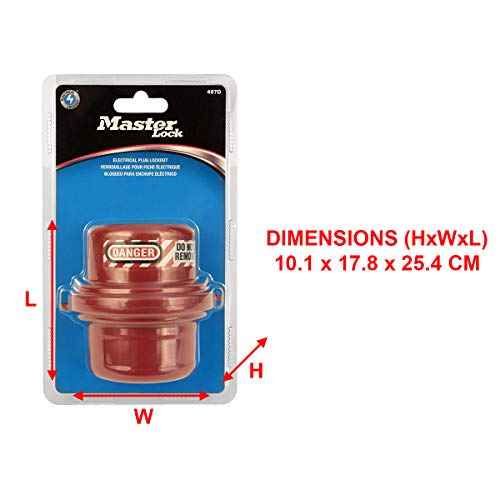 Master Lock 488 Lockout Tagout Electrical Plug Lockout, 220-550 Volts