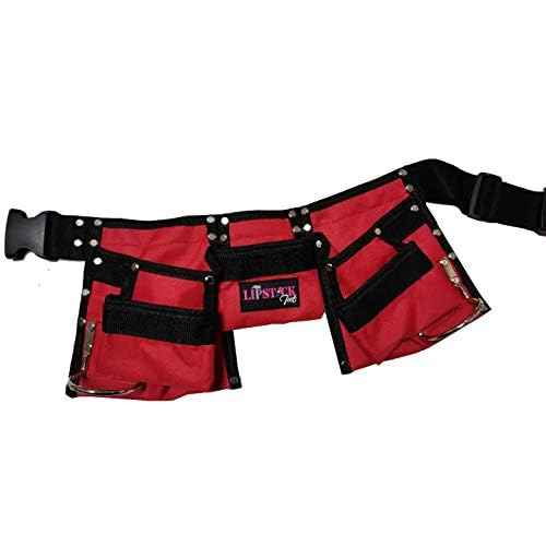 RED Tool Belt For Women. Keep Your Gardening and Home Improvement Tools Within Hands Reach. Ladies Stylish Belt W/Pouches Carry Your Supplies W/You. Use It For Leisure Or Take It To Work (Adult)