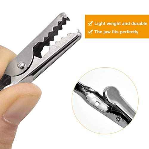 Coideal 100 Pcs Metal Alligator Clips 2 Inch, 51mm Electrical Steel Crocodile Clips Spring Clamps Silver Tone Nickel Plated