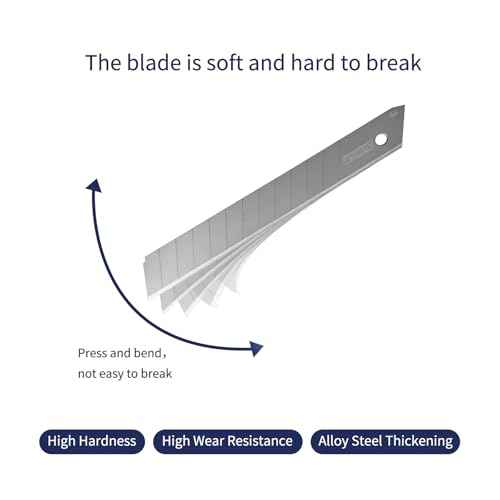 Tools 9mm Utility Knife Replacement Blades,60 Degree Snap Off SK4 Steel Blades for Retractable Cutting Knives, Hobby, Craft Knife, Box Cutter 50PCS