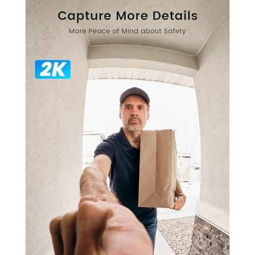 ieGeek 2K Wireless Doorbell Camera No Subscription with 145¡Æ Adjustable Angle Mount, Smart Video Doorbell with Chime, Motion Detection, 2-Way Talk Voice Changer, Works with Alexa, Only 2.4Ghz WiFi
