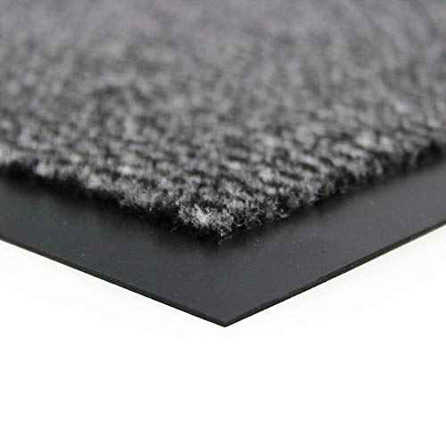 ULTRALUX Indoor Door Mat 31" x 47" Non-Slip Vinyl Backed Entry Rug Doormat, Gray Absorbent Dirt Trapper Entrance Mat, Front Door Welcome Mat, Inside Entry Rug