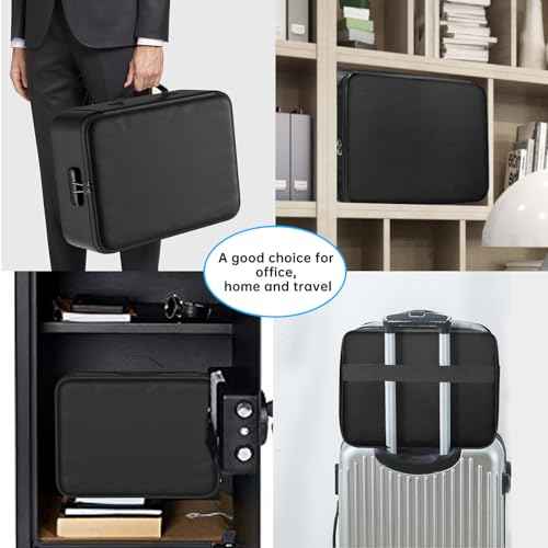 ENGPOW Fireproof Document Bag with Lock,File Organizer Set with Zipper Money Case,5 Layers Protection Fireproof Safe Storage for Important Documents,Passport,Laptop,14.2"*10.6"*4",Soft Case