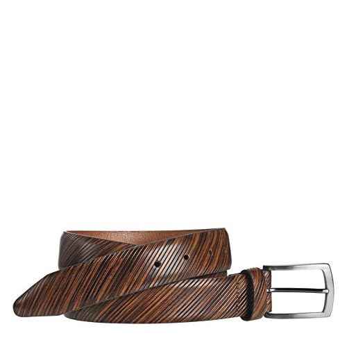Johnston & Murphy Men's Diagonal-Etched Belt