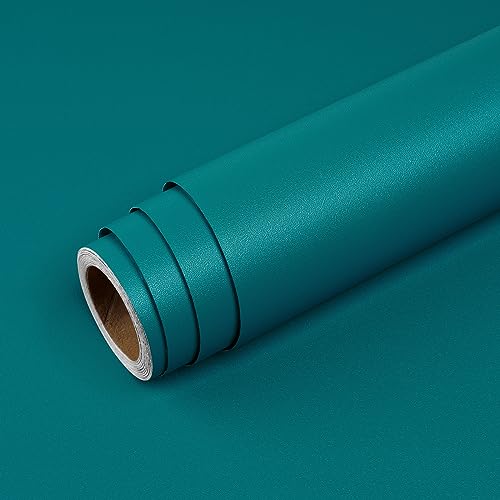 Livelynine Teal Wallpaper Peel and Stick Teal Contact Paper for Cabinets Desk Removable Green Blue Wallpaper Stick on Wall Paper Roll for Bedroom Adults Kids Room Girls Boys Dorm 15.8x78.8 Turquoise