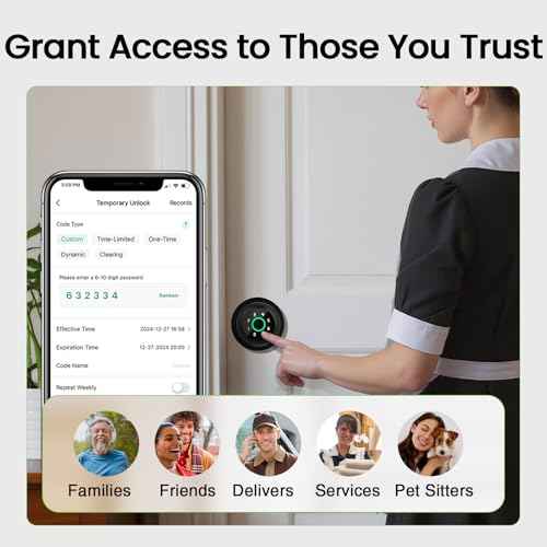 GHome Smart Fingerprint Door Lock, 4 in 1 Smart Fingerprint Door Knob with Keypad, App Control, Auto Lock, Biometric Door Knob with Lock for Bedroom, Apartment, Garage, Home & Office