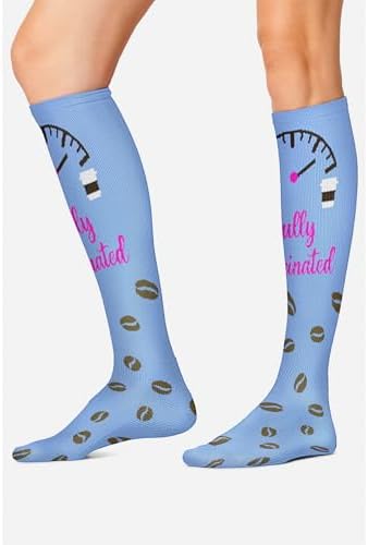 Cherokee Women's 10-15mmHg Compression Socks – Fun Print Knee Highs with Light Support, Soft Feel - PRINTSUPPORT