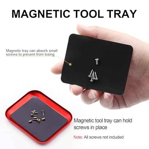 12Pcs Short Handle RC Tool Kit w/Quick Change Hex/Phillips/Flat Nut Drivers & Pliers for 1/18 1/24 Micro Crawler - SCX24, TRX4M, Axial, Traxxas, Losi Mini-T 2.0, FMS (Red)