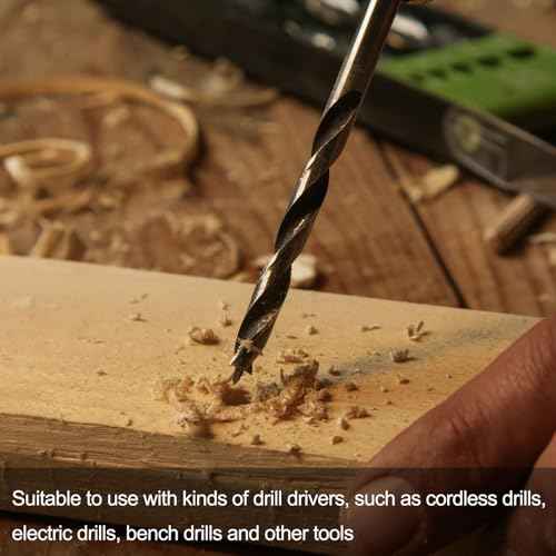HARFINGTON 2pcs Brad Point Drill Bit 10mm (25/64") Dia Bearing Steel 1/4" Hex Shank Wood Drill Bits 3.23" Working Length Spiral Twist Drilling Tool for Woodworking Softwood Plywood Plastic