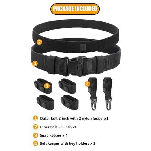 KRYDEX Duty Belts Law Enforcement 2 Inch Police Belt Nylon Duty Belt with Belt Keepers