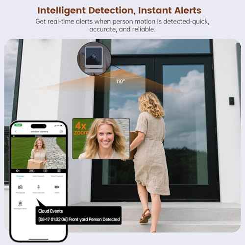 Window Camera, 3MP 2K Indoor Cameras for Home Security with Mounting Sticker,AI Color Night Vision, Person & Motion Detection,Support 2.4GHz & 5GHz WiFi