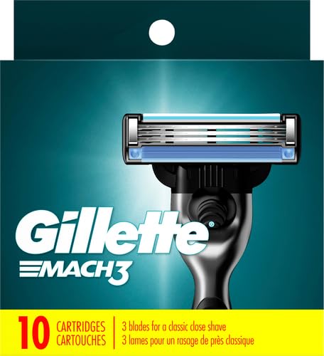 Gillette Mach3 Razor Refills for Men, 10 Razor Blade Refills, (Pack of 2)