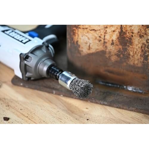 Century Drill & Tool 76203 Coarse Crimped Wire End Brush, 3/4" ? Removes Rust, Paint, Weld Spatter, Ideal for Recessed Areas, Pipes, and Spot Cleaning