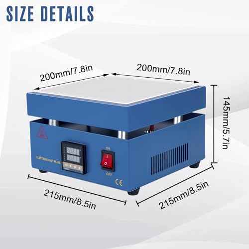 Soldering Hot Plate 110V 850W LED Microcomputer Electric Preheat Soldering Preheating Station Welder Hot Plate Rework Heater Lab (200X200mm Plate)